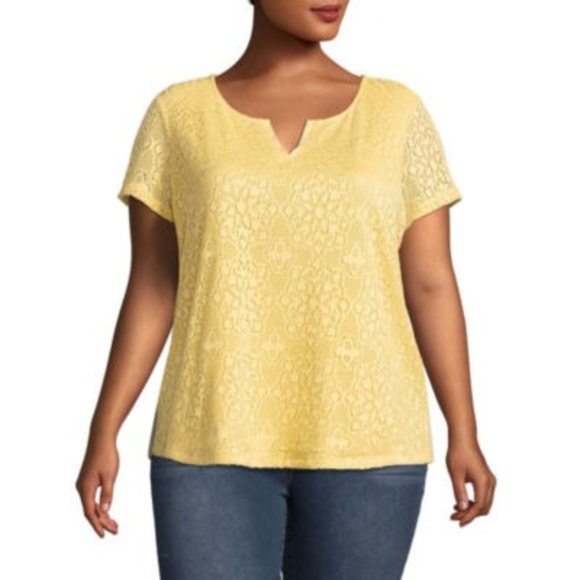 Liz Claiborne Lace Front Tee - 5X - Picture 1 of 5
